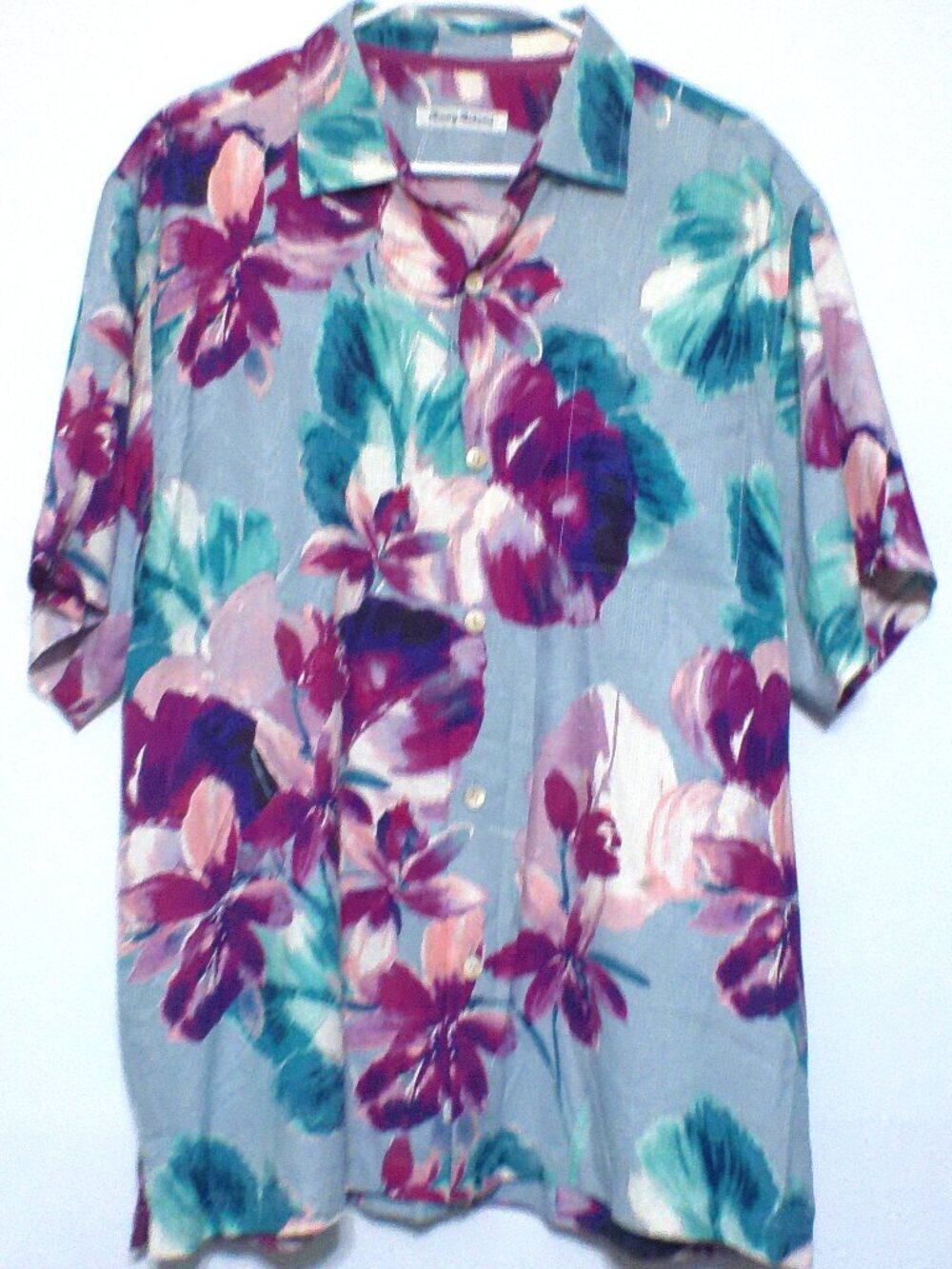 Tommy Bahama 100% Silk Tropical Floral Hawaiian Shirt Men's Large